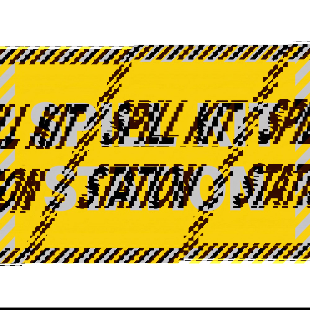 Safety Signs; Family: Safety Sign ; Sign Type: Exit; Facility; Security & Admittance; Fire; Visitor; Workplace ; Sign Header: None ; Legend: SPILL KIT STATION ; Message/Graphic: Message Only ; Graphic Type: Message Only